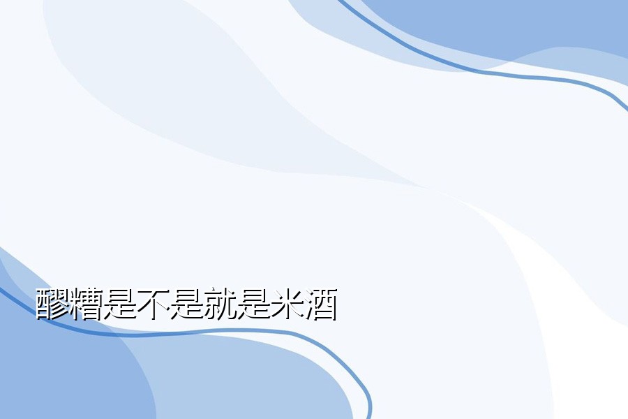 醪糟是不是就是米酒
